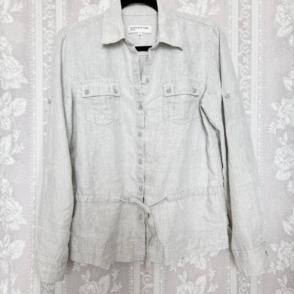 Jones New York Women's Tan Pants Linen Suit - Picture 1 of 8